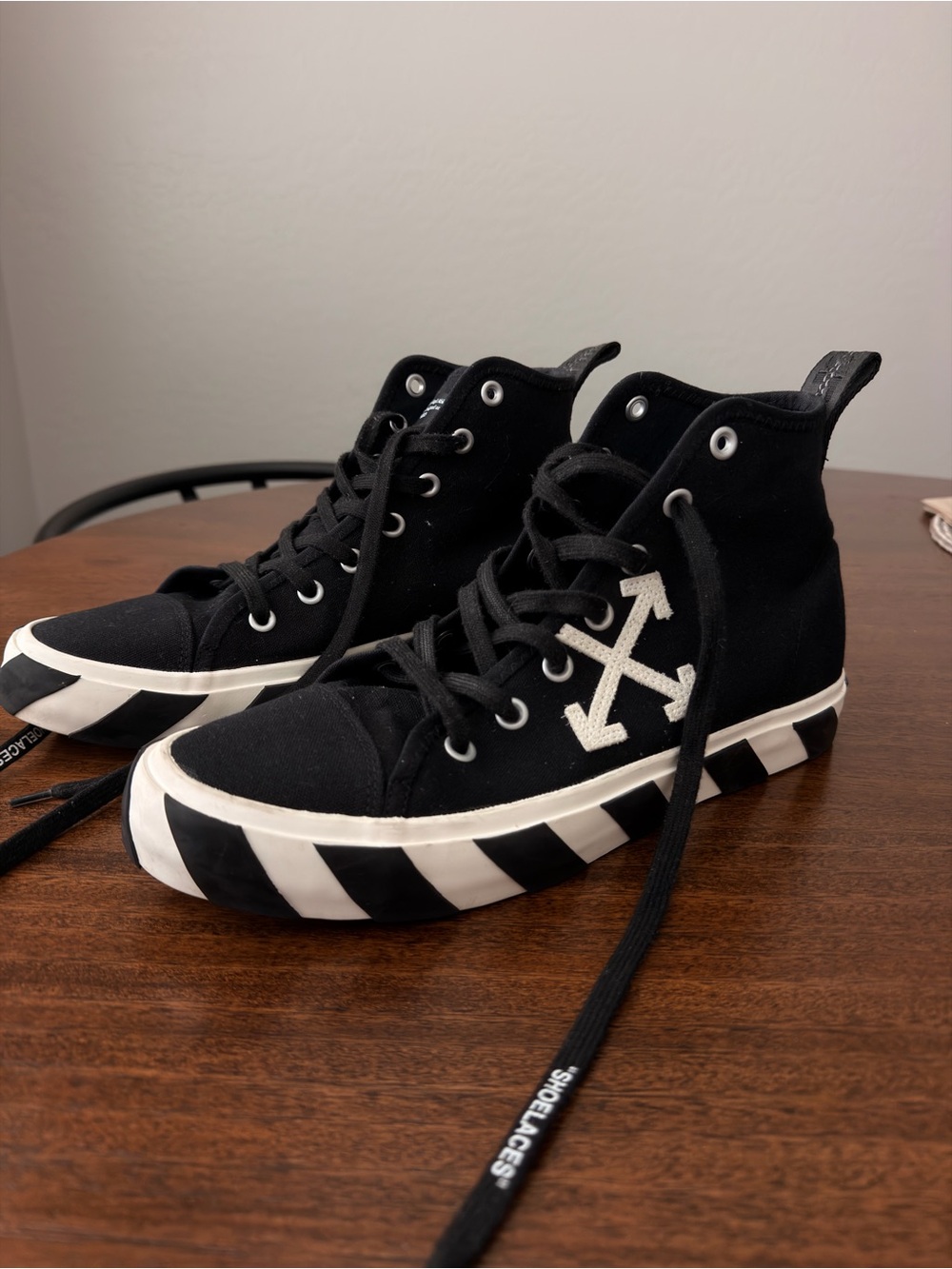 Off-White Vulcanized High-Top Sneakers Black & White